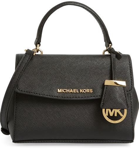 michael kors ava mini charm|Michael Kors Black Leather Mini Ava Crossbody Bag .